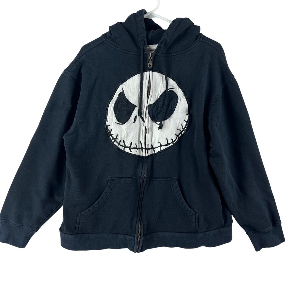 Disney Unisex Jack Skellington Nightmare Before Christmas Zip Hoodie SZ L Black